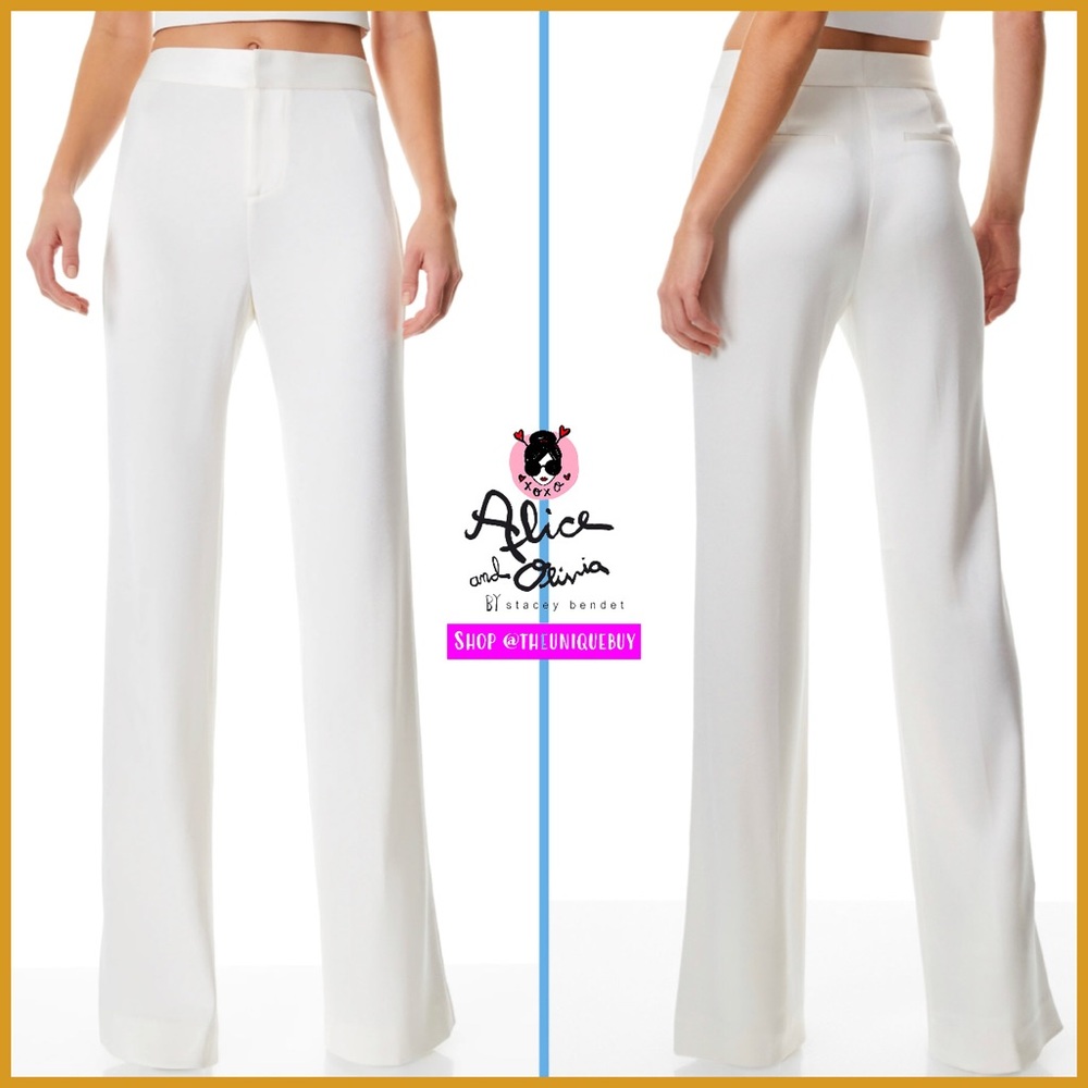 Alice + Olivia Cream Wide Leg Pants